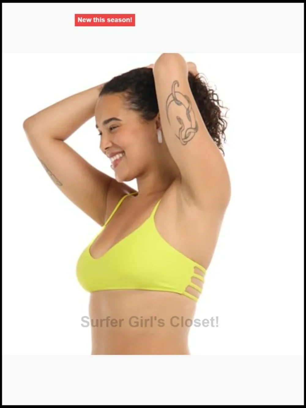 Strappy Back Bikini Top with Removable Soft Cups